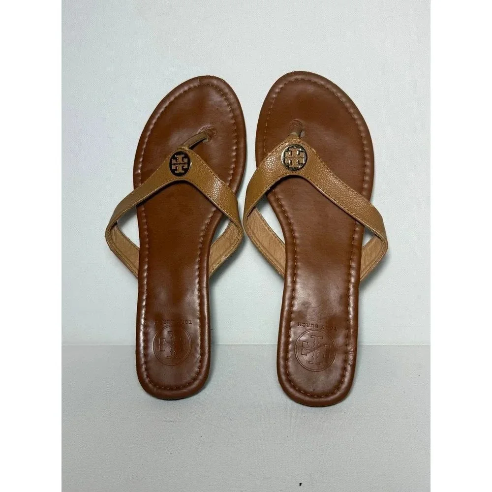 Tory Burch Brown Flip Flop Sandals Womens Sz 10 - FAIR